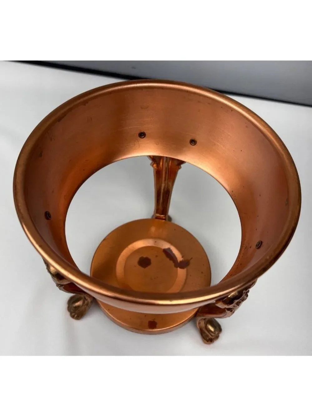 Princess House Copper Brass Coffee/Tea Carafe Lid Ornate Stand Vintage